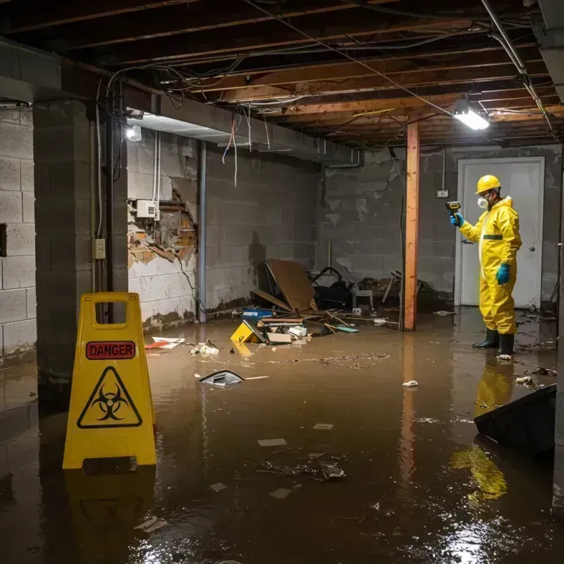 Flooded Basement Electrical Hazard in Shelbyville, IL Property