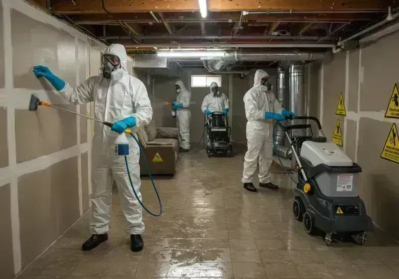 Basement Moisture Removal and Structural Drying process in Shelbyville, IL